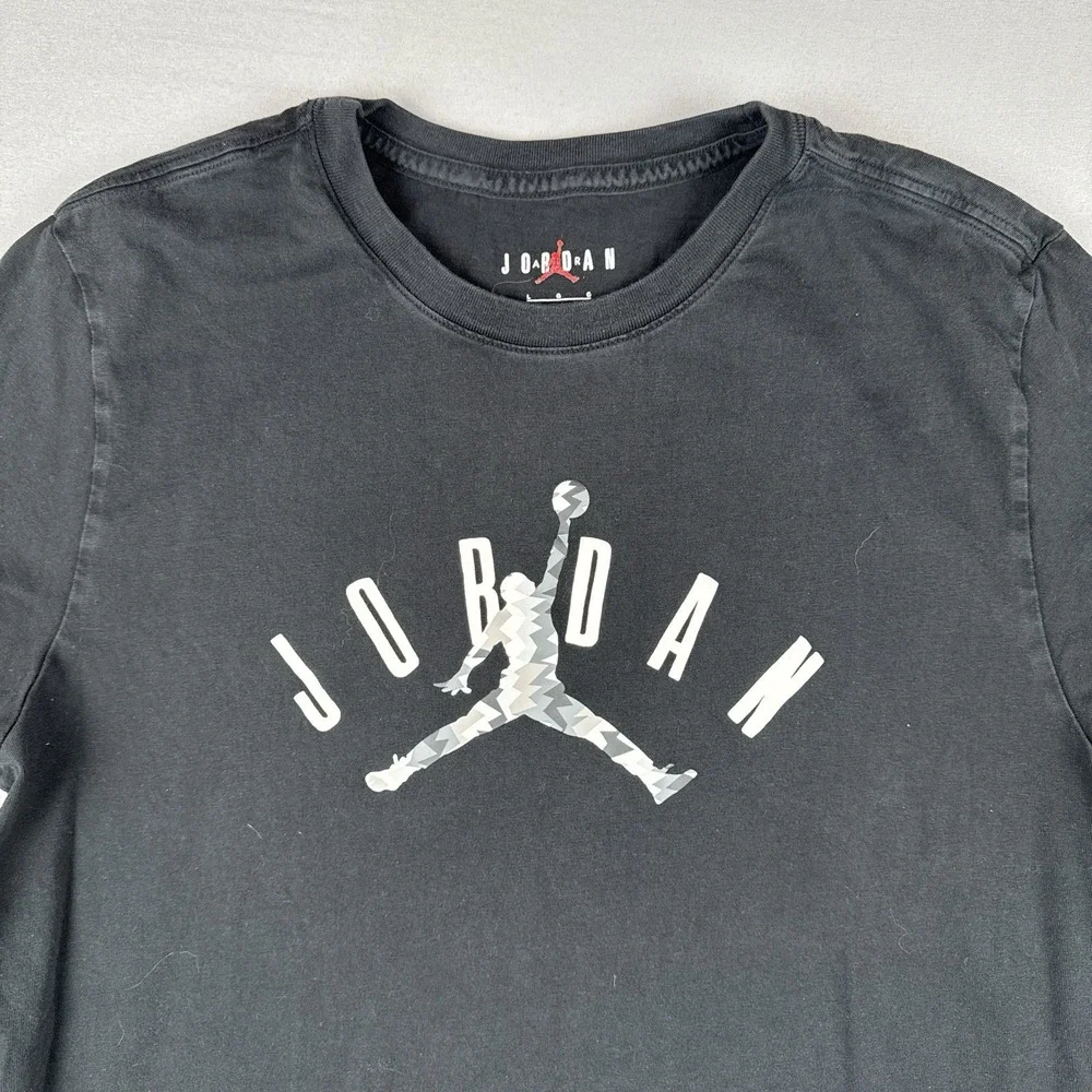Nike Air Jordan Jumpman T Shirt Mens Large Black Basketball Logo Tee